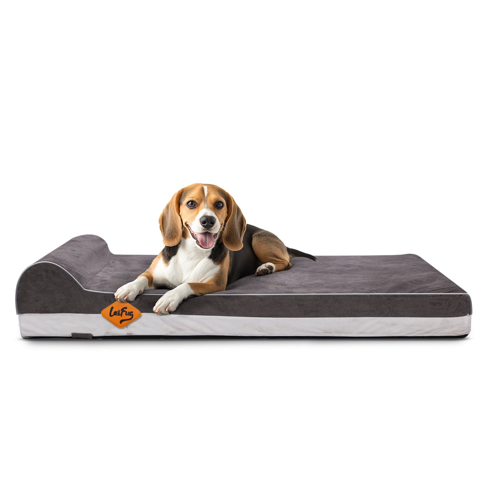 Laifug 422 Orthopedic Dog Bed with Bolster Support (Single & Double Pillow Options)