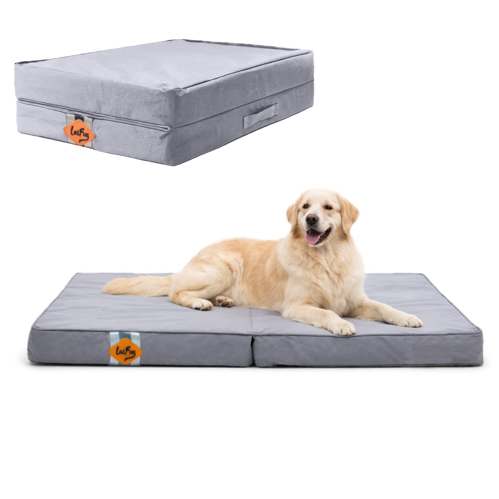 Laifug 235 Foldable Waterproof Dog Bed | 3.0"/3.5" Eggcrate Foam | Portable Travel Bed for Indoor Outdoor