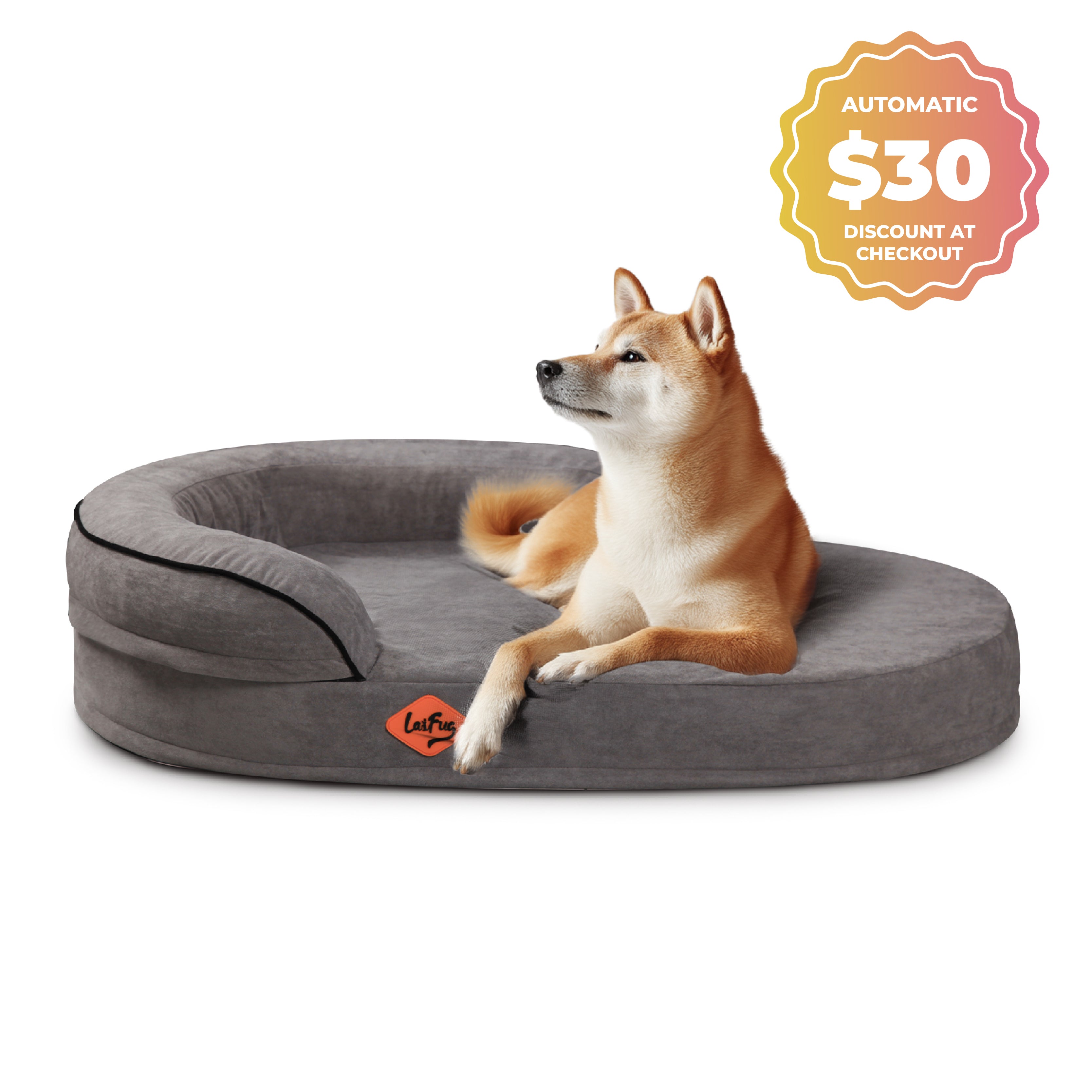 Lit ovale pour chien en mousse à mémoire de forme Laifug