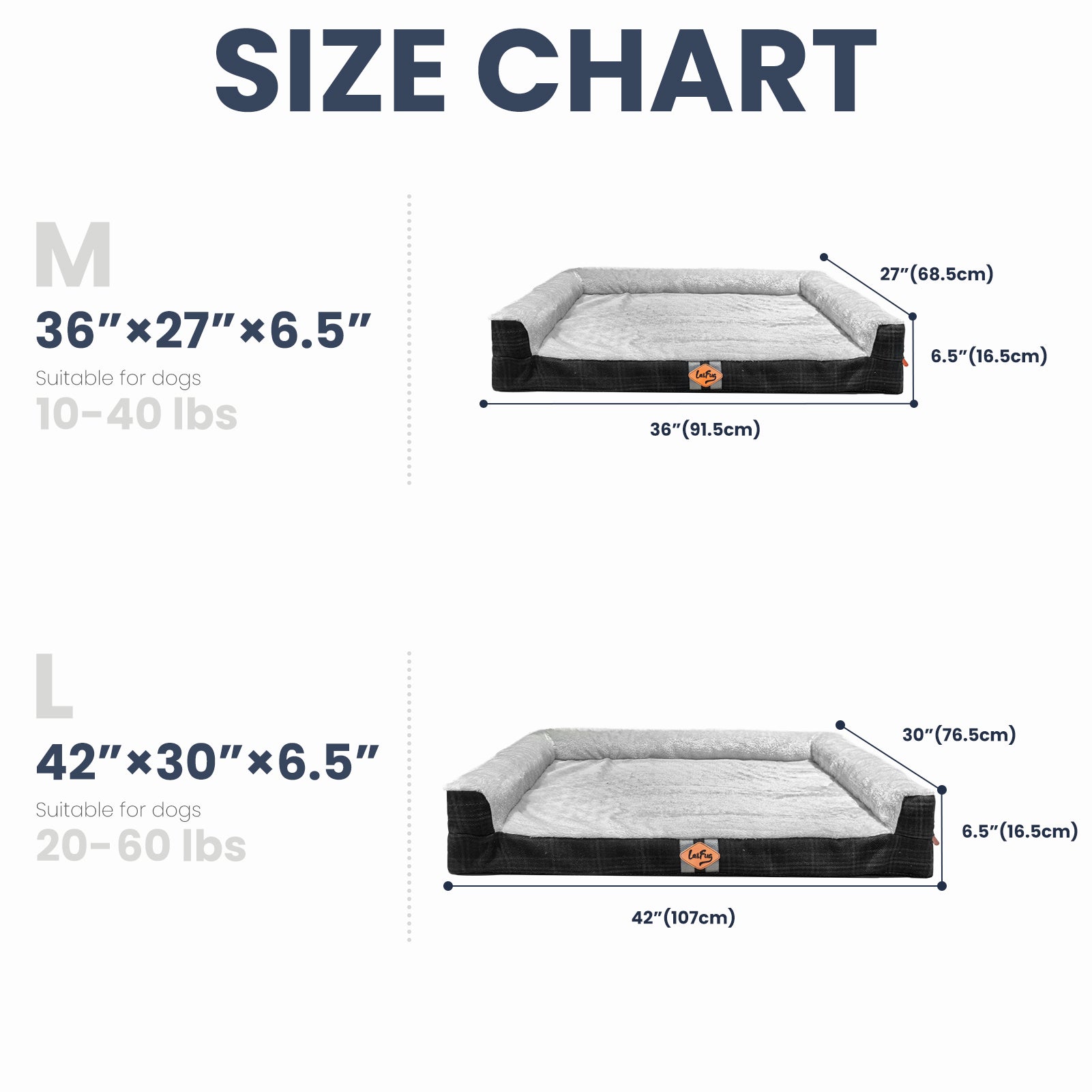 Laifug 326 Orthopedic Three-Sided Dog Bed – Soft & Waterproof