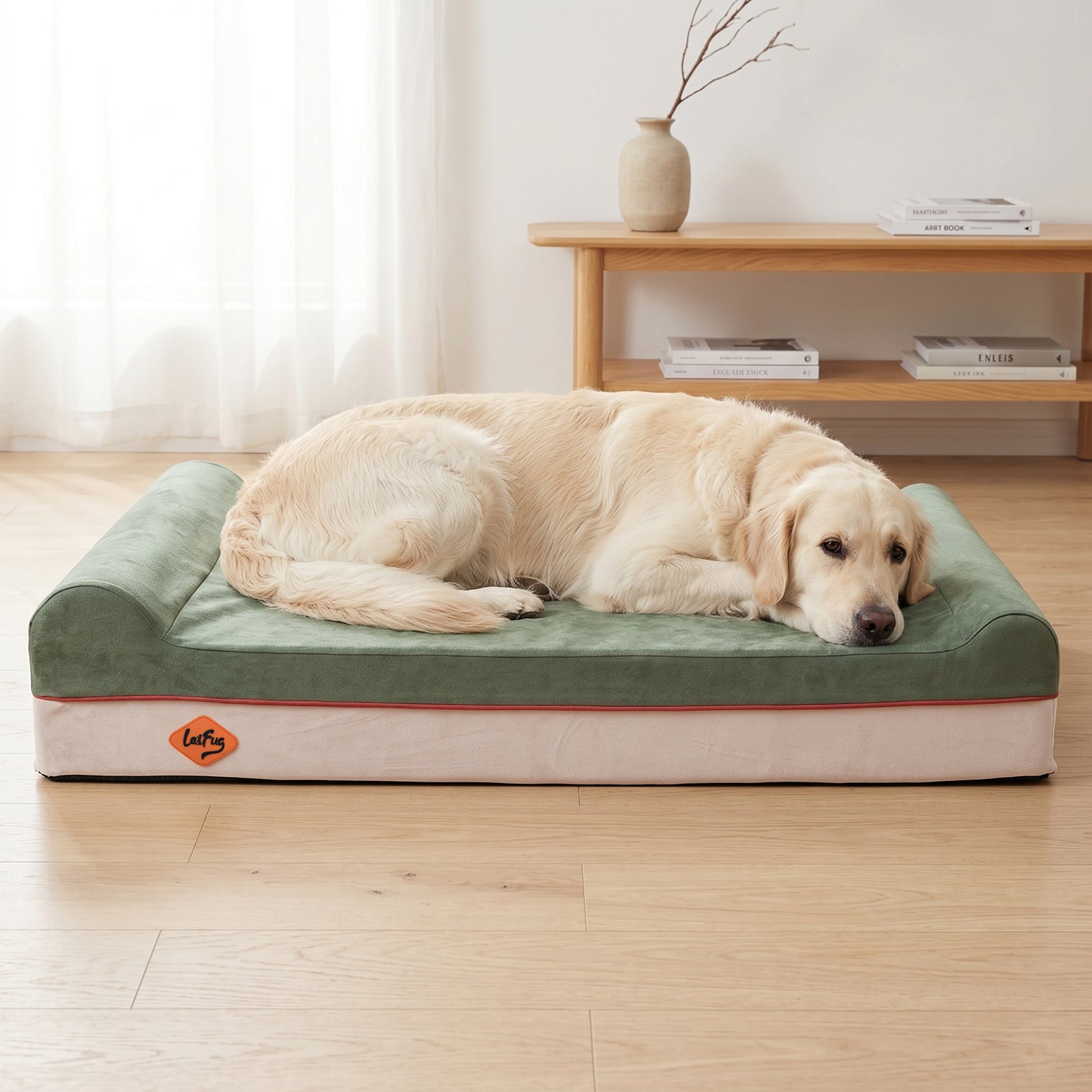 Laifug 422 Orthopedic Dog Bed with Bolster Support (Single & Double Pillow Options)