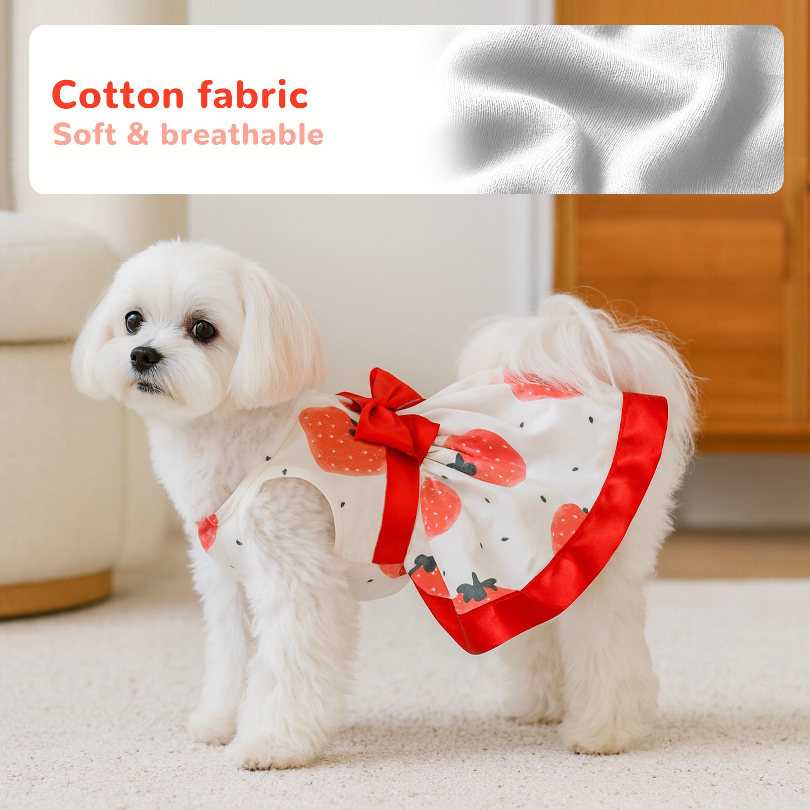 Laifug Dog Dress Puppy Print Princess Dog Dress Cute Party Wear
