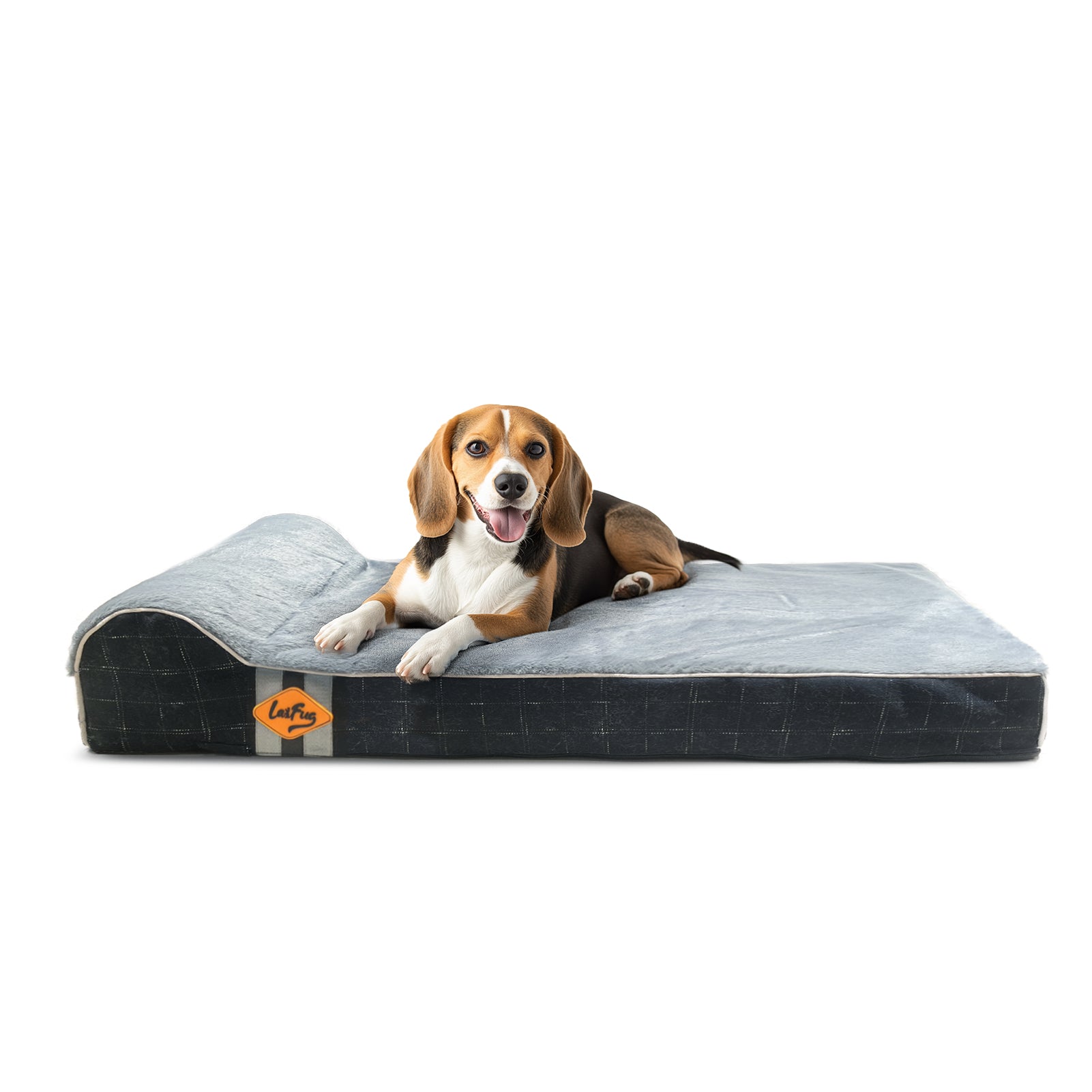Laifug 422 Orthopedic Dog Bed with Bolster Support (Single & Double Pillow Options)