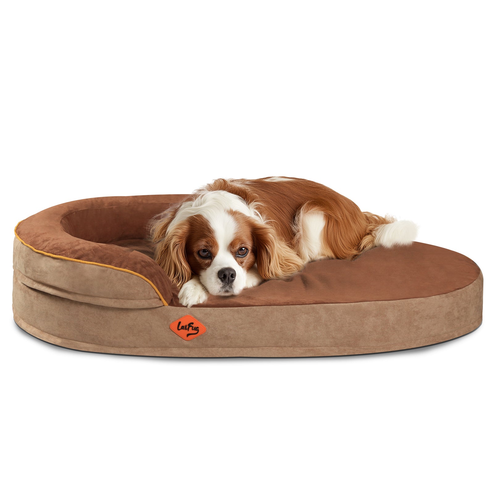 Lit ovale pour chien en mousse à mémoire de forme Laifug