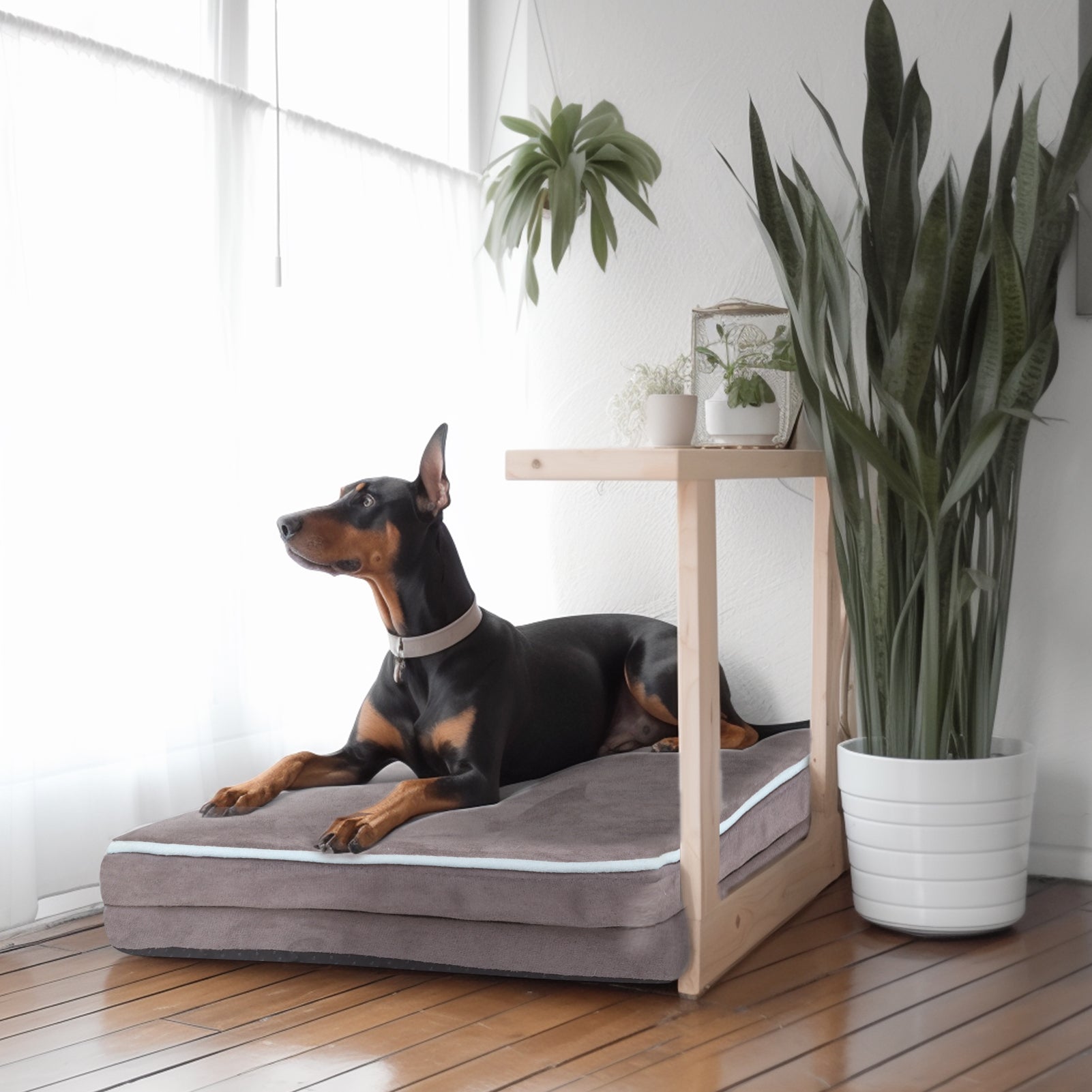 Lit pour chien en mousse à mémoire de forme Laifug, lit orthopédique pour cage pour chien de petite à grande taille