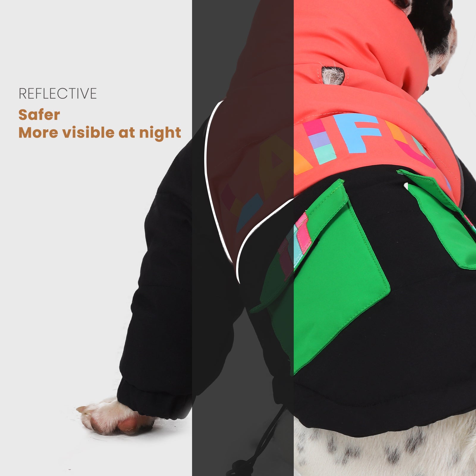 LaiFug Stand Collar Two Legs Dog Winter Coat