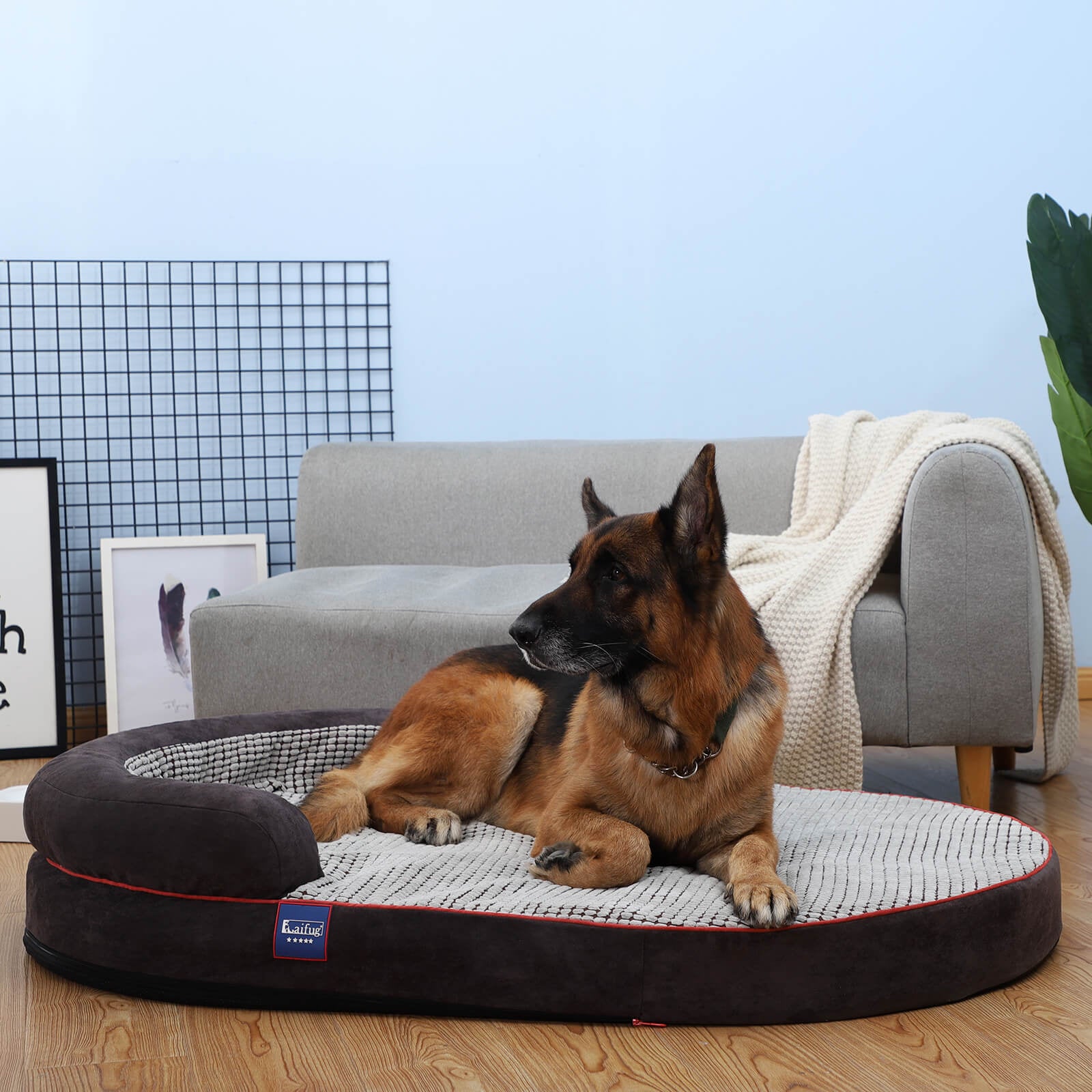 Housse de lit ovale pour chien Laifug