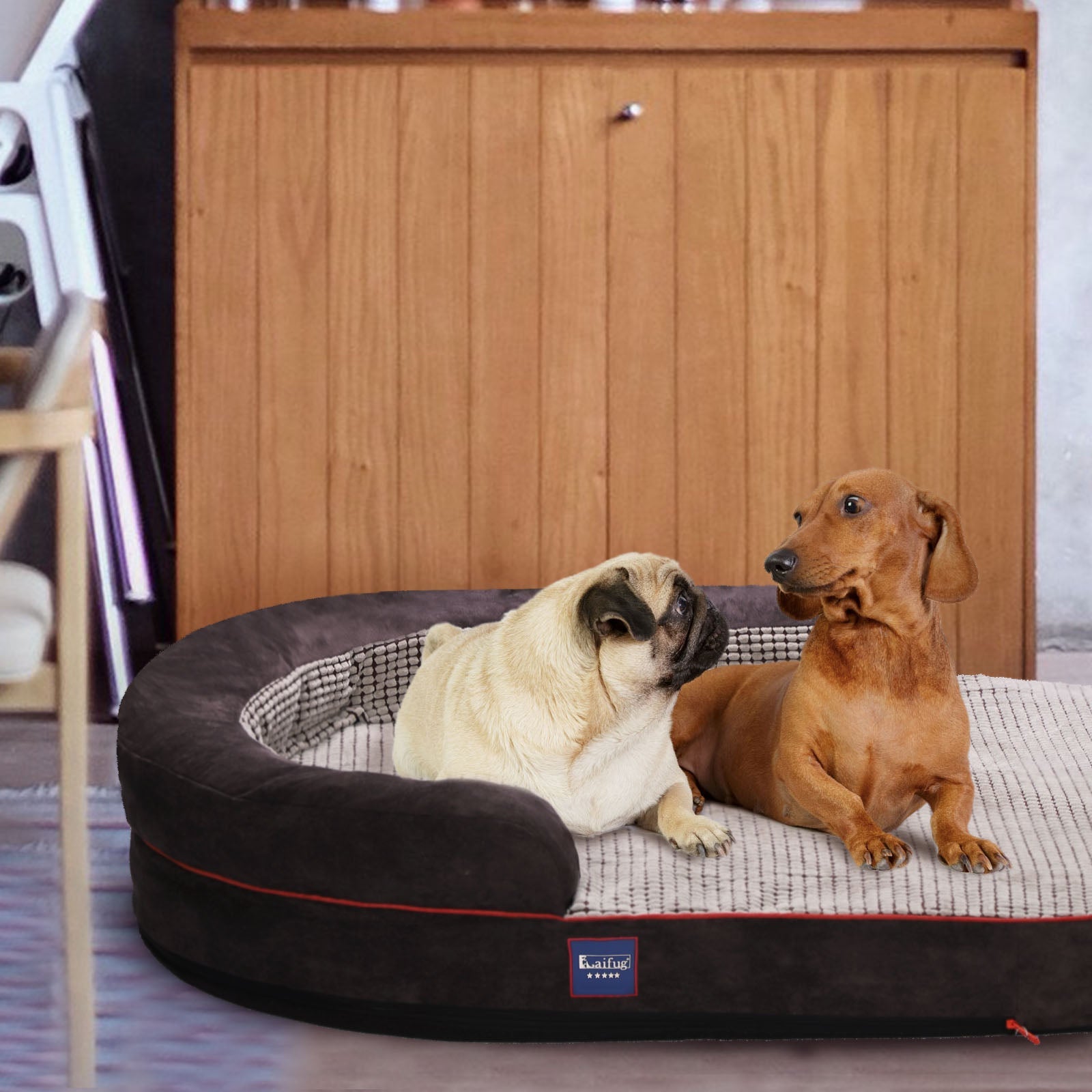 Housse de lit ovale pour chien Laifug