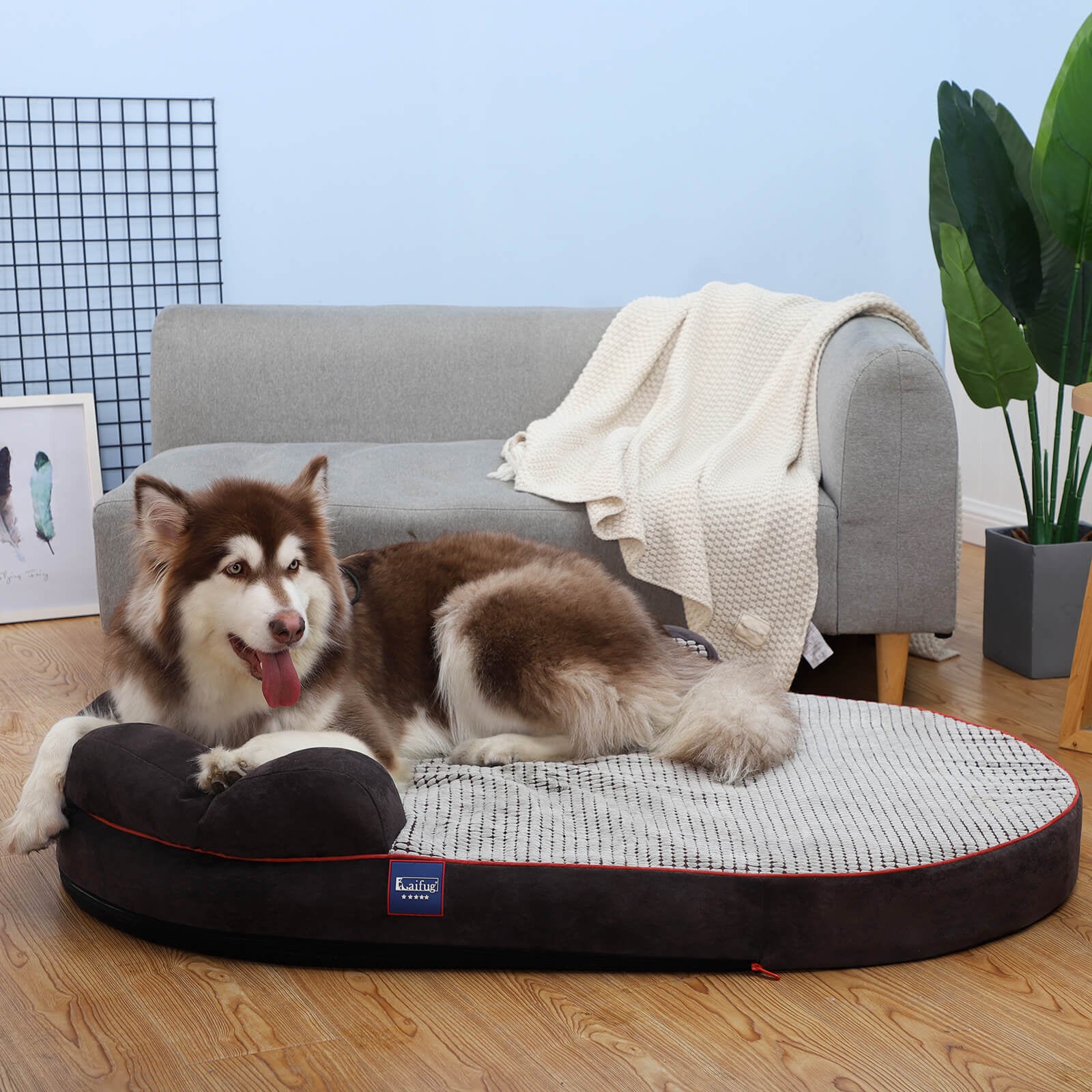 Housse de lit ovale pour chien Laifug