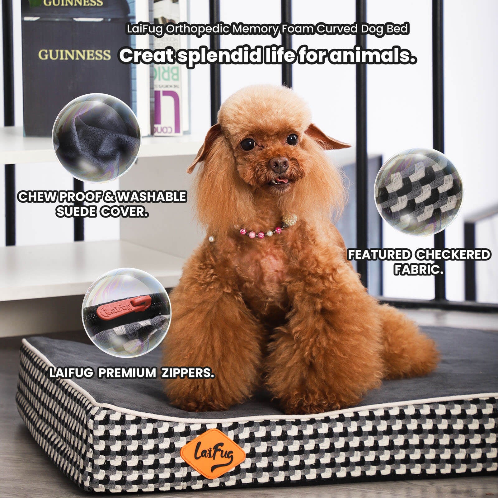 Lit ondulé pour chien Laifug