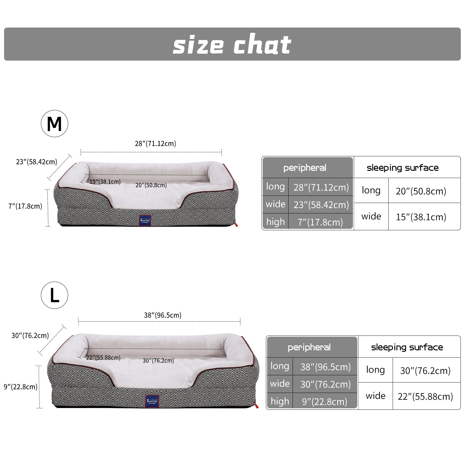 Housse de rechange pour canapé en mousse à mémoire de forme Laifug 38''x30''x9''