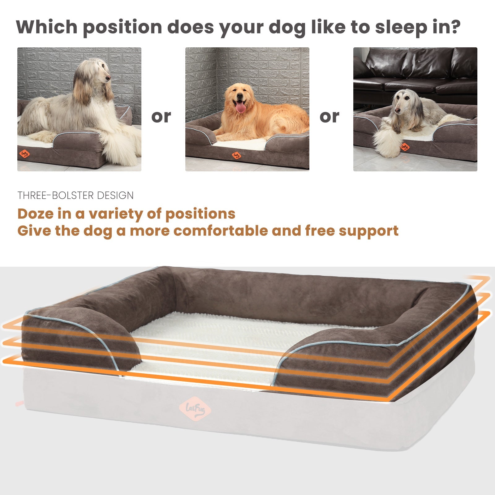 Laifug Large Orthopedic Premium Memory Foam Dog Sofa - LaiFug