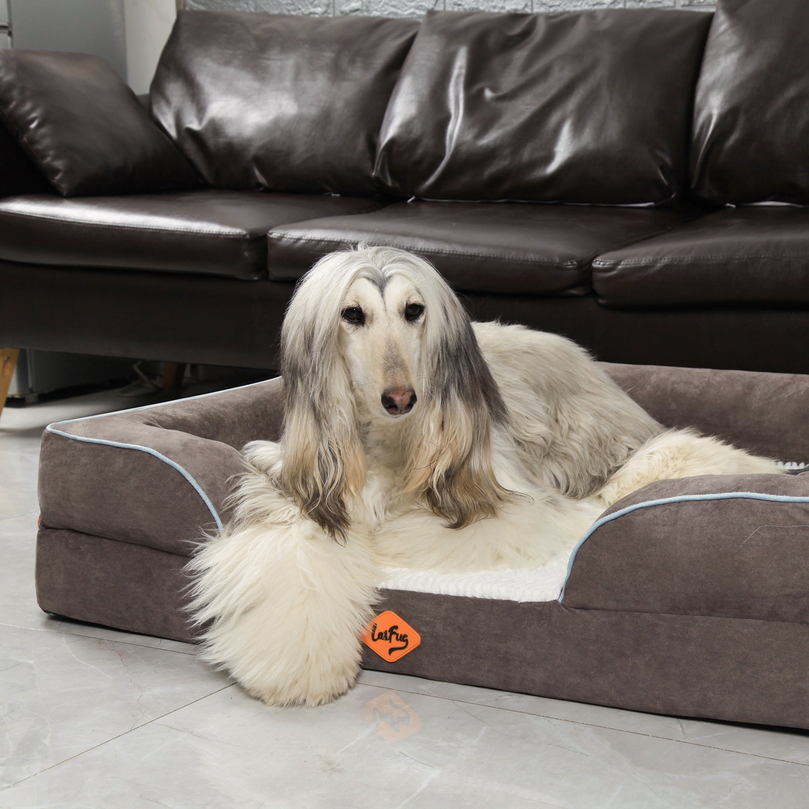 Canapé orthopédique pour chien en mousse à mémoire de forme de grande taille de Laifug
