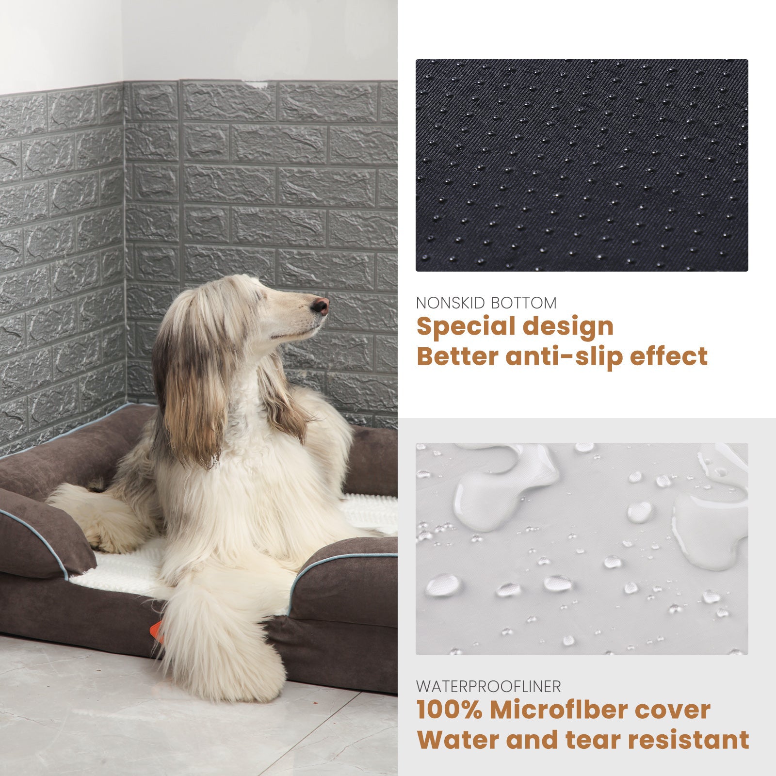 Canapé orthopédique pour chien en mousse à mémoire de forme de grande taille de Laifug