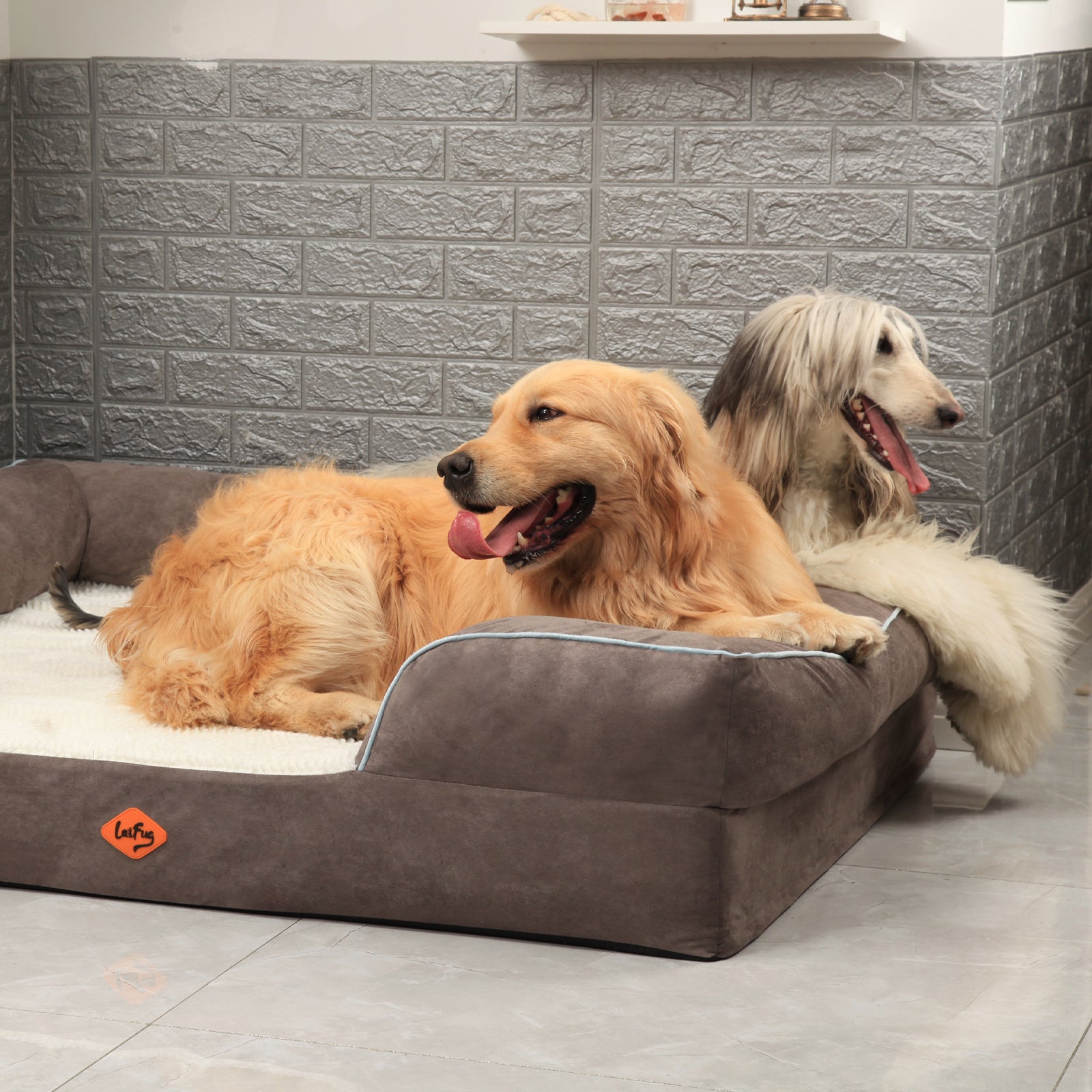 Canapé orthopédique pour chien en mousse à mémoire de forme de grande taille de Laifug