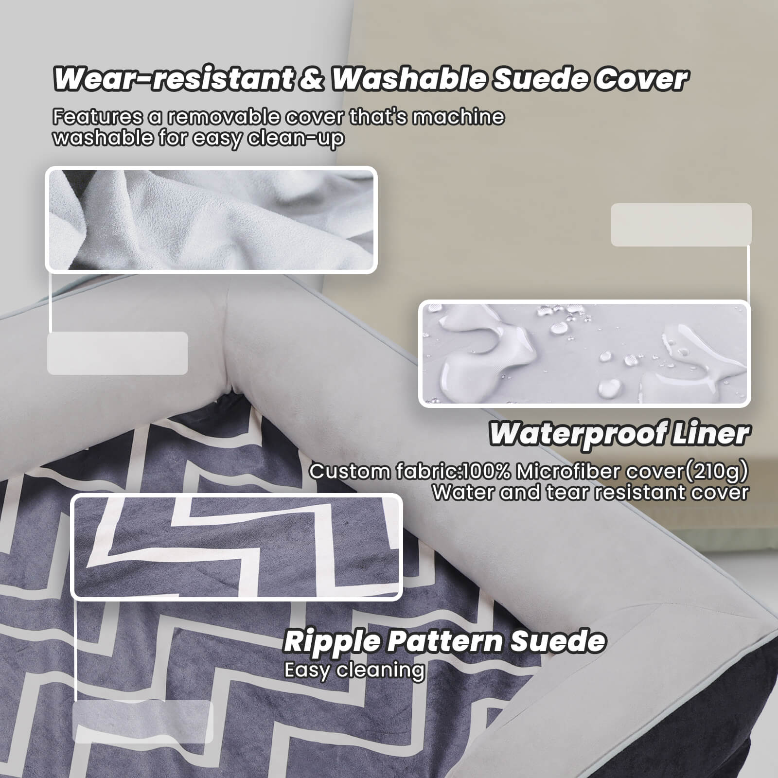 Laifug Striped Dog Sofa - large dog bed