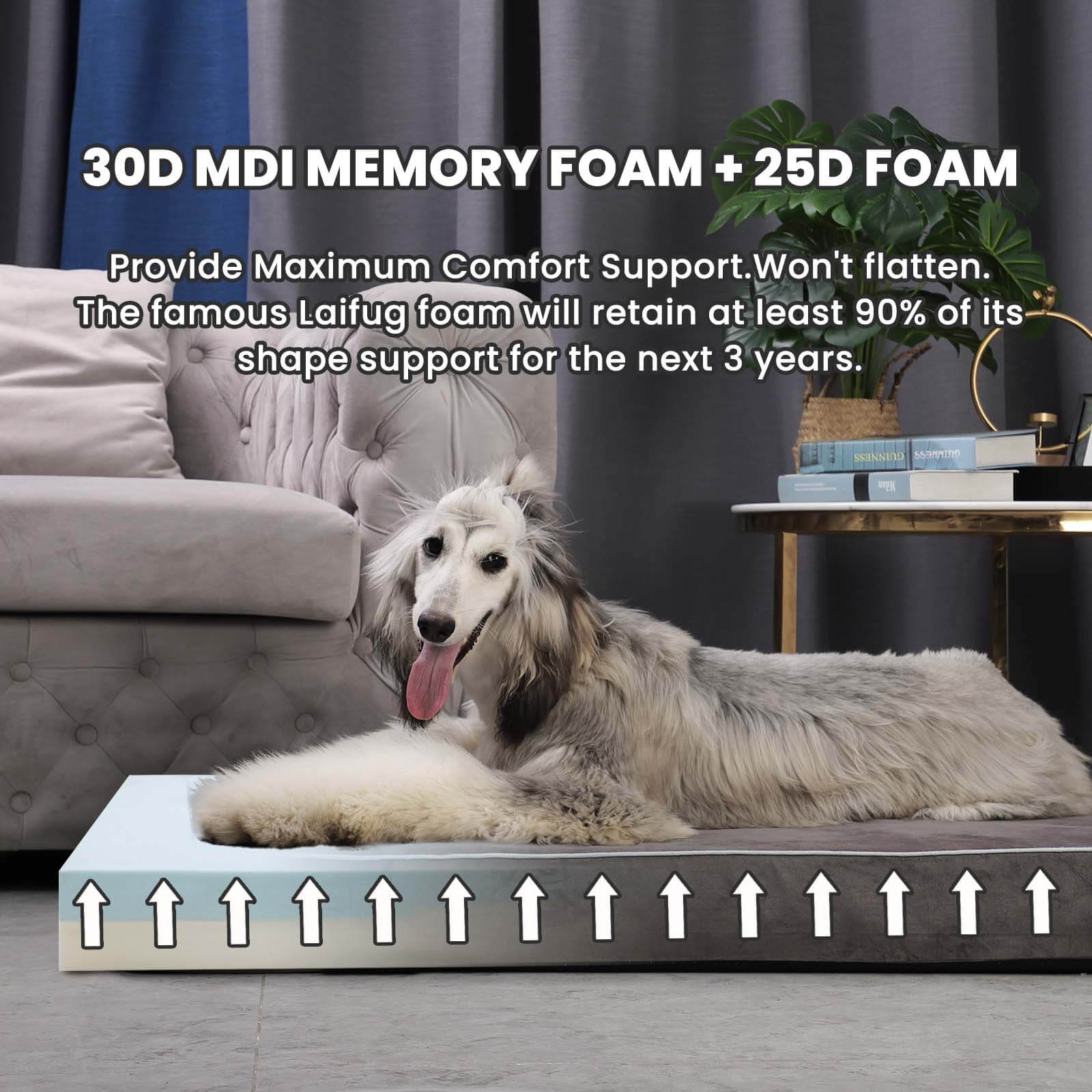 Lit pour chien en mousse à mémoire de forme Laifug, lit orthopédique pour cage pour chien de petite à grande taille