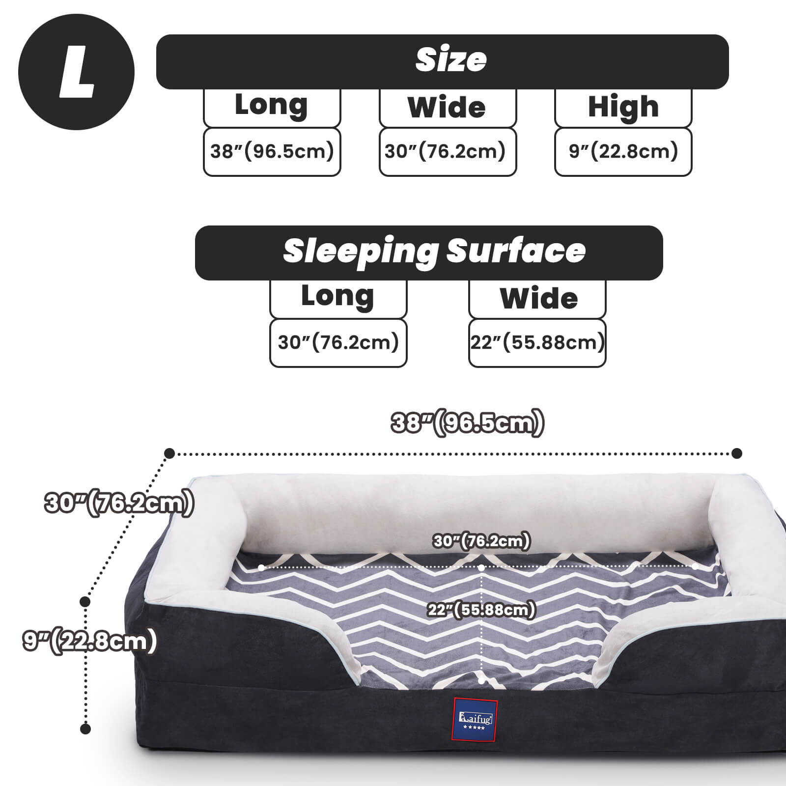 Laifug Striped Dog Sofa - large dog bed