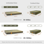 Laifug 235 Foldable Waterproof Dog Bed | 3.0"/3.5" Eggcrate Foam | Portable Travel Bed for Indoor Outdoor