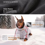 Manteau d'hiver pour chien à deux pattes Laifug gris rouge et gris bleu avec col montant 