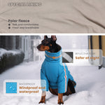 Manteau d'hiver pour chien à deux pattes Laifug gris rouge et gris bleu avec col montant 