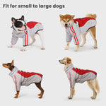 Manteau d'hiver pour chien à deux pattes Laifug gris rouge et gris bleu avec col montant 