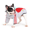 Manteau d'hiver pour chien à deux pattes Laifug gris rouge et gris bleu avec col montant 