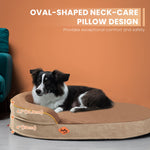 Lit ovale pour chien en mousse à mémoire de forme Laifug 