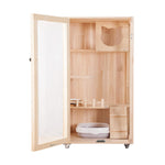 LaiFug Luxury Indoor Cat Villa – Solid Pine Wood Multi-Function House